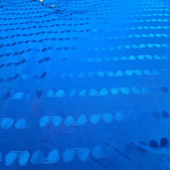 Karl Lagerfeld Paris MEDIUM Sunglass Jacquard Blouse - Stitch Fix Split Neck Top - Picture 15 of 16